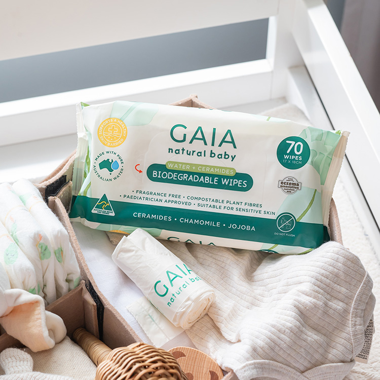 GAIA Natural Baby Biodegradable Water Wipes