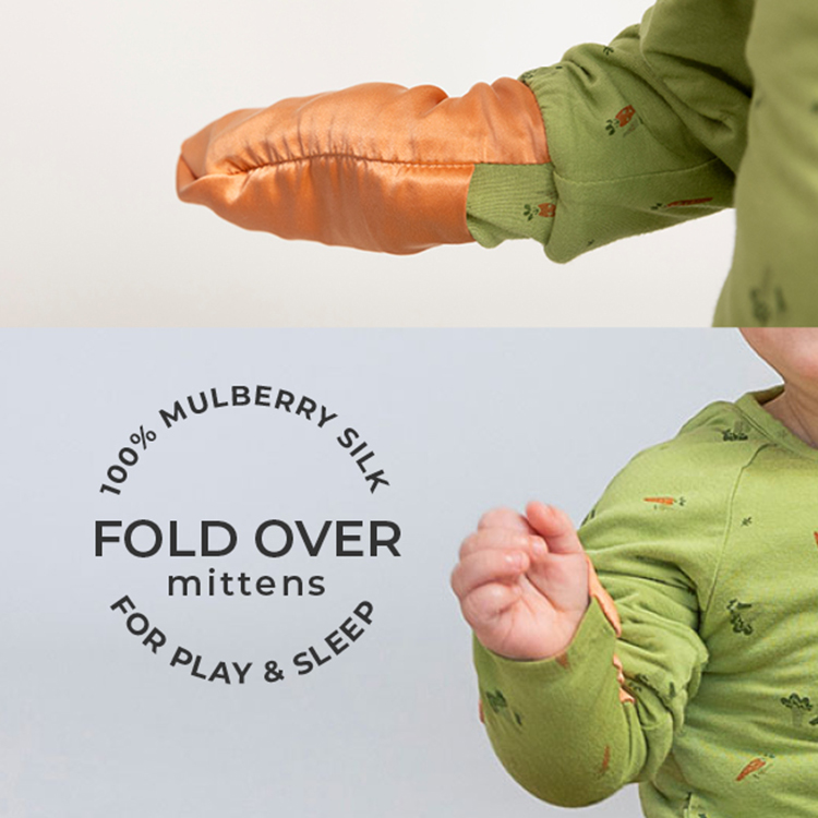 Organic Bamboo Onesies with Silk Mittens (COMFORT range)