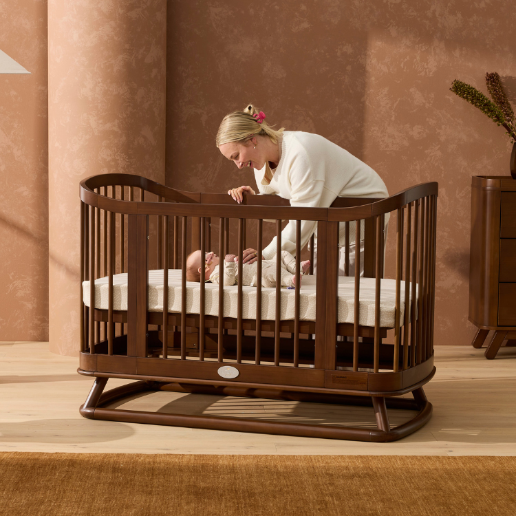 Luca Sustainable Timber Cot in Walnut