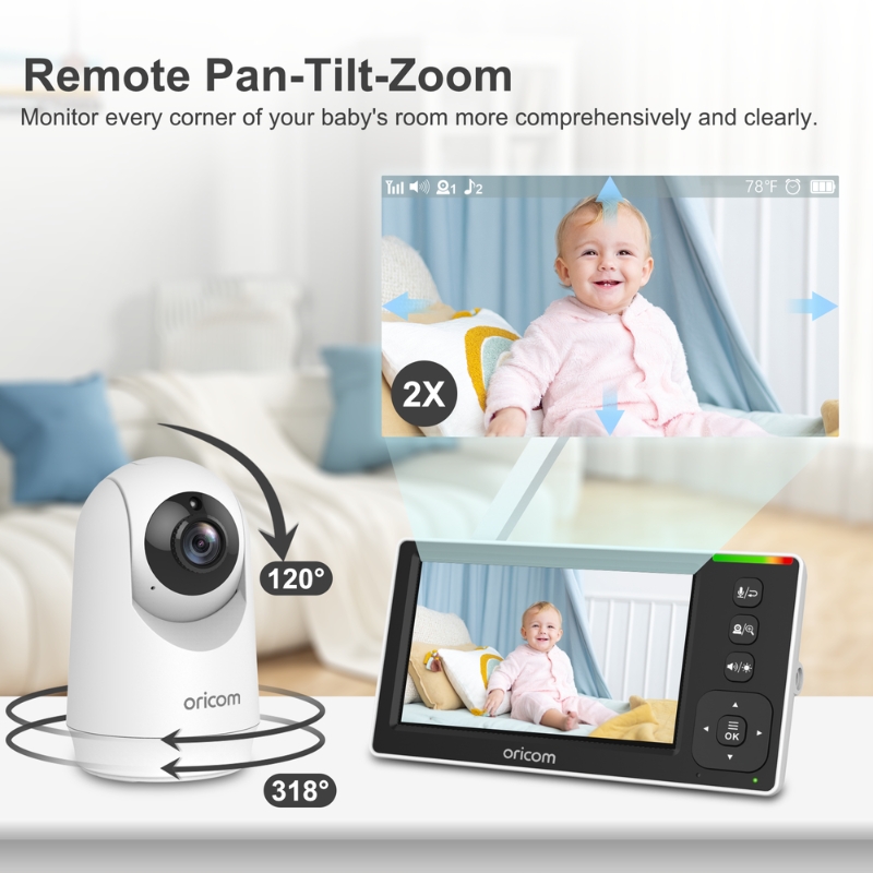 SC430 4.3″ Video Baby Monitor With Motorised Pan-Tilt Camera