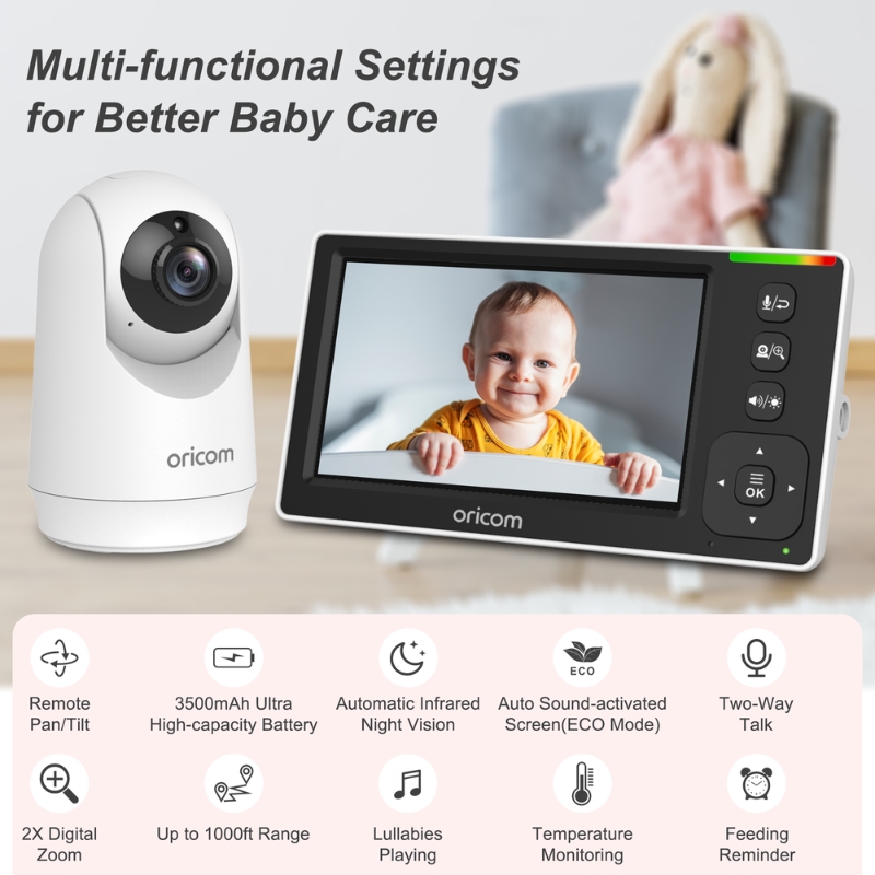 SC430 4.3″ Video Baby Monitor With Motorised Pan-Tilt Camera
