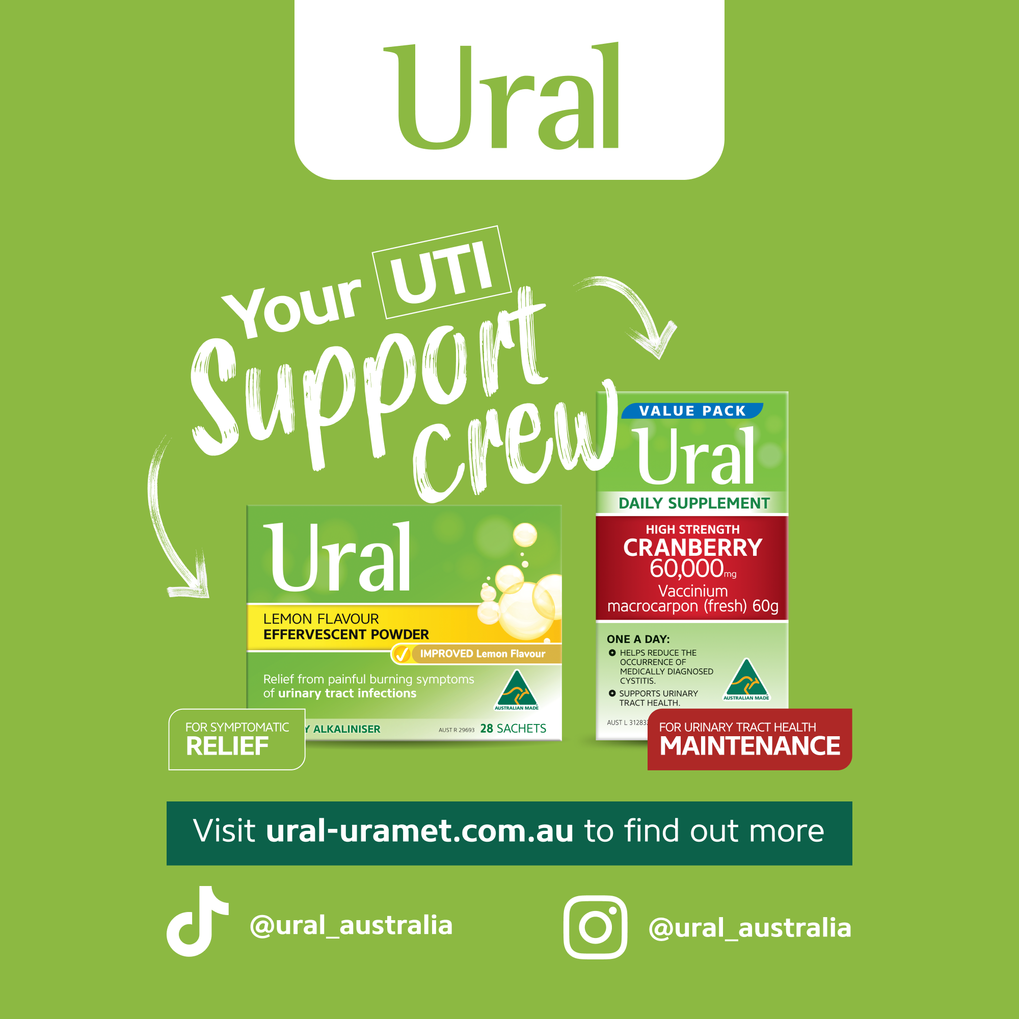 Ural Effervescent Powder & Ural High Strength Cranberry Capsules