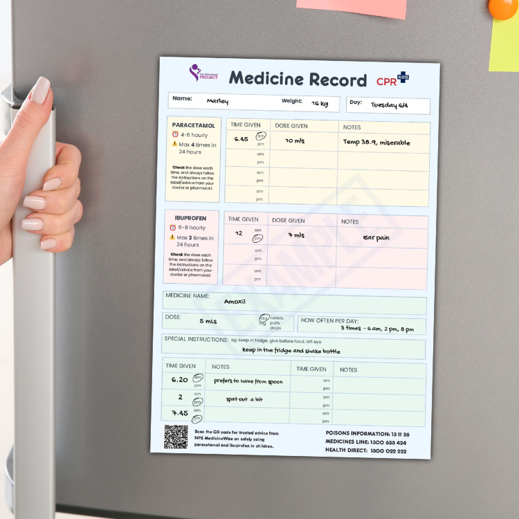 Magnetic wipe-clean Medicine Record (A4)
